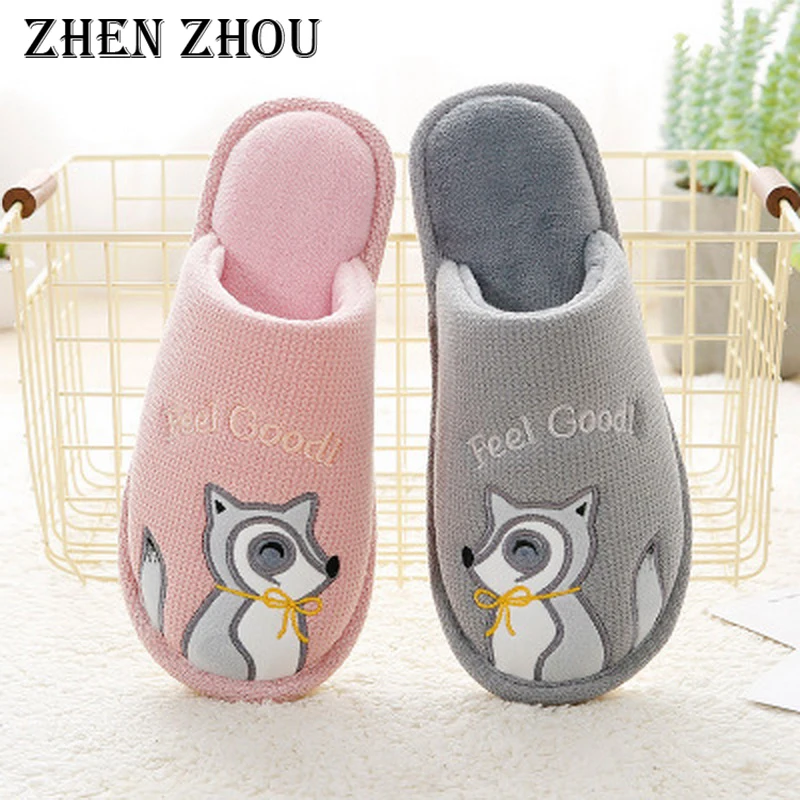 Женские и мужские домашние тапочки zhen zhou теплые зимние с героями мультфильмов