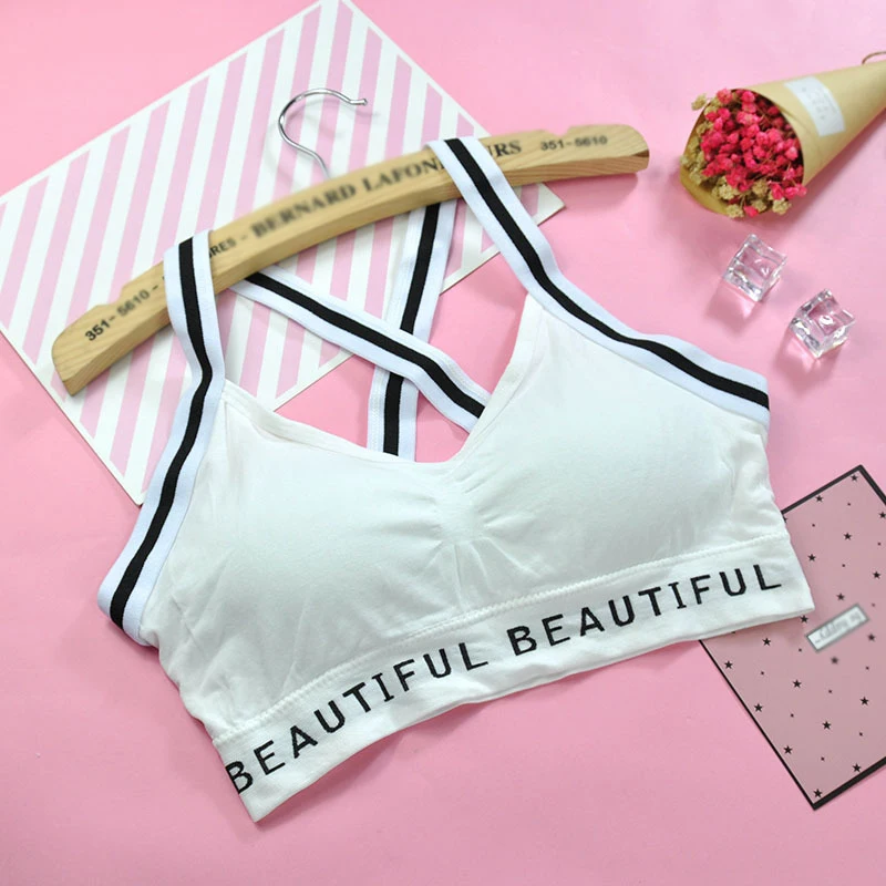 Сексуальный женский спортивный бюстгальтер без косточек с буквенным принтом |