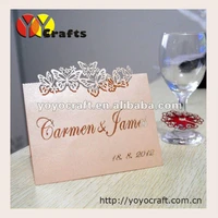 hot sell various colors butterfly design laser cut wedding seat card and place card