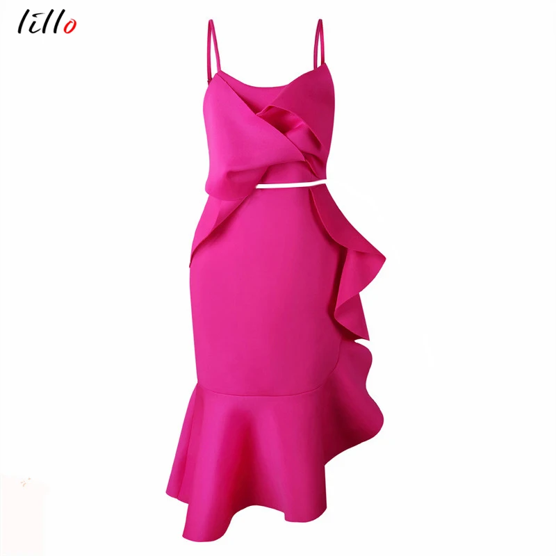 African women large size summer new sling sexy suit skirt ruffled bag hip short jacket fashion irregular side | Женская одежда