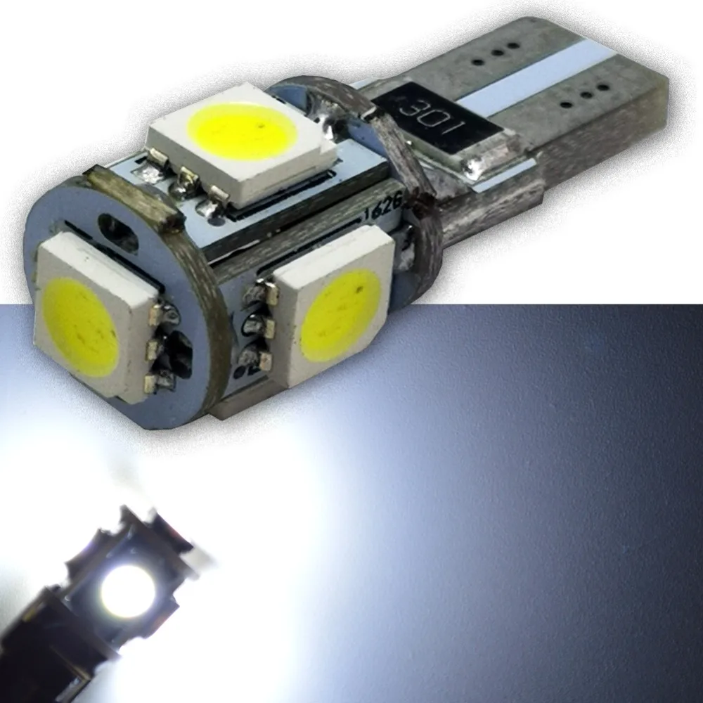 2 шт. теплый белый 4300K Высокая мощность Canbus без ошибок SMD5050 T10 W5W 168 194 Автомобильный светодиодный светильник для Чтения номерного знака