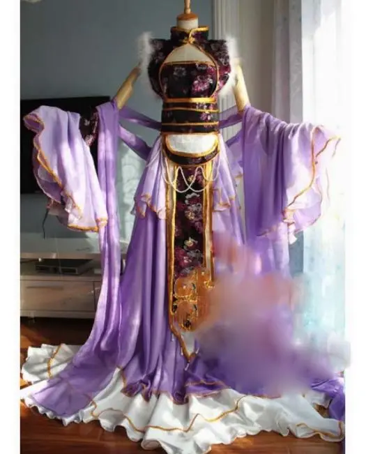 Карнавальный костюм Hanfu Cos Hua Qiangu Yao Shen фиолетового цвета для аниме компьютерная