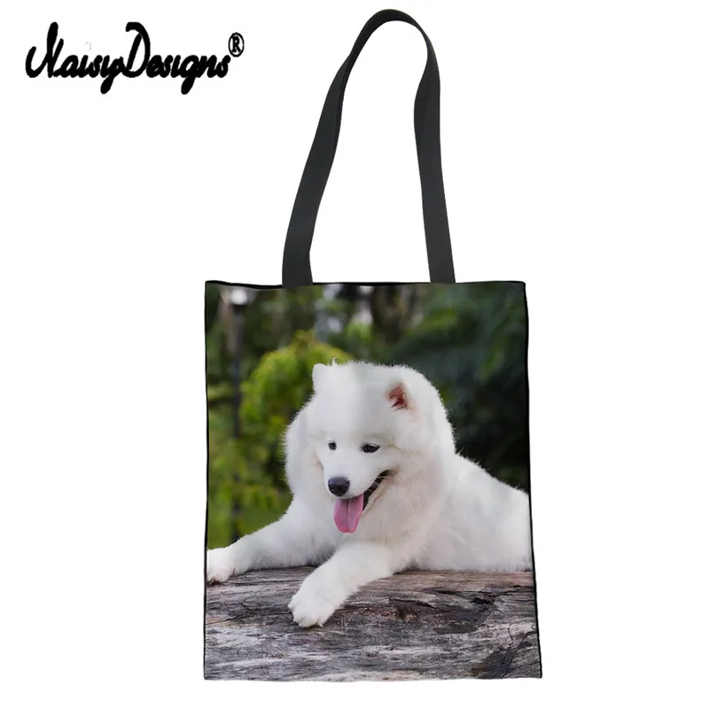 Женская сумка для покупок Samoyed Dog мессенджер на шнурке через плечо Экологичная