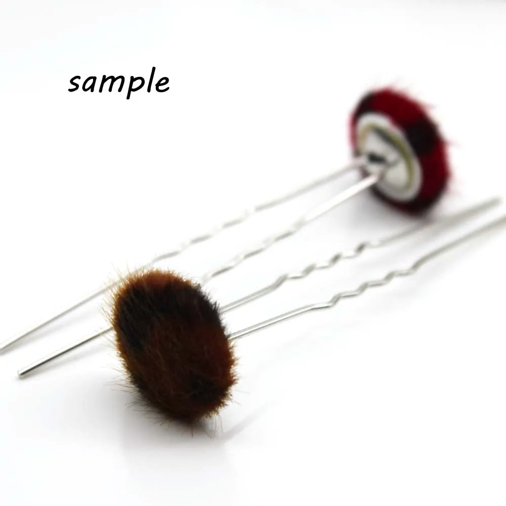 Товары из имитации шерсти заколки для волос аксессуары пуговица Камея