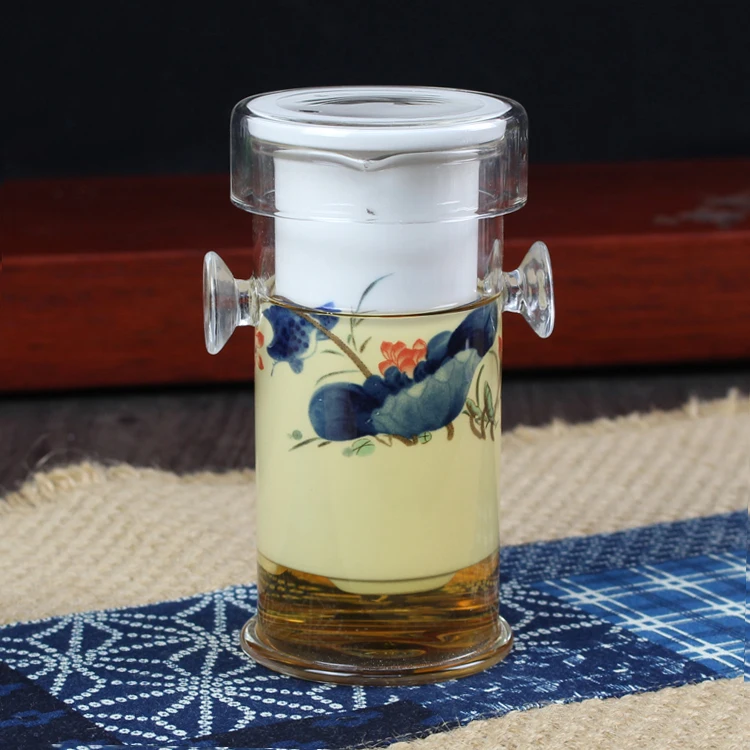 220 мл термостойкий стеклянный чайный набор китайский цветок кунг фу керамический
