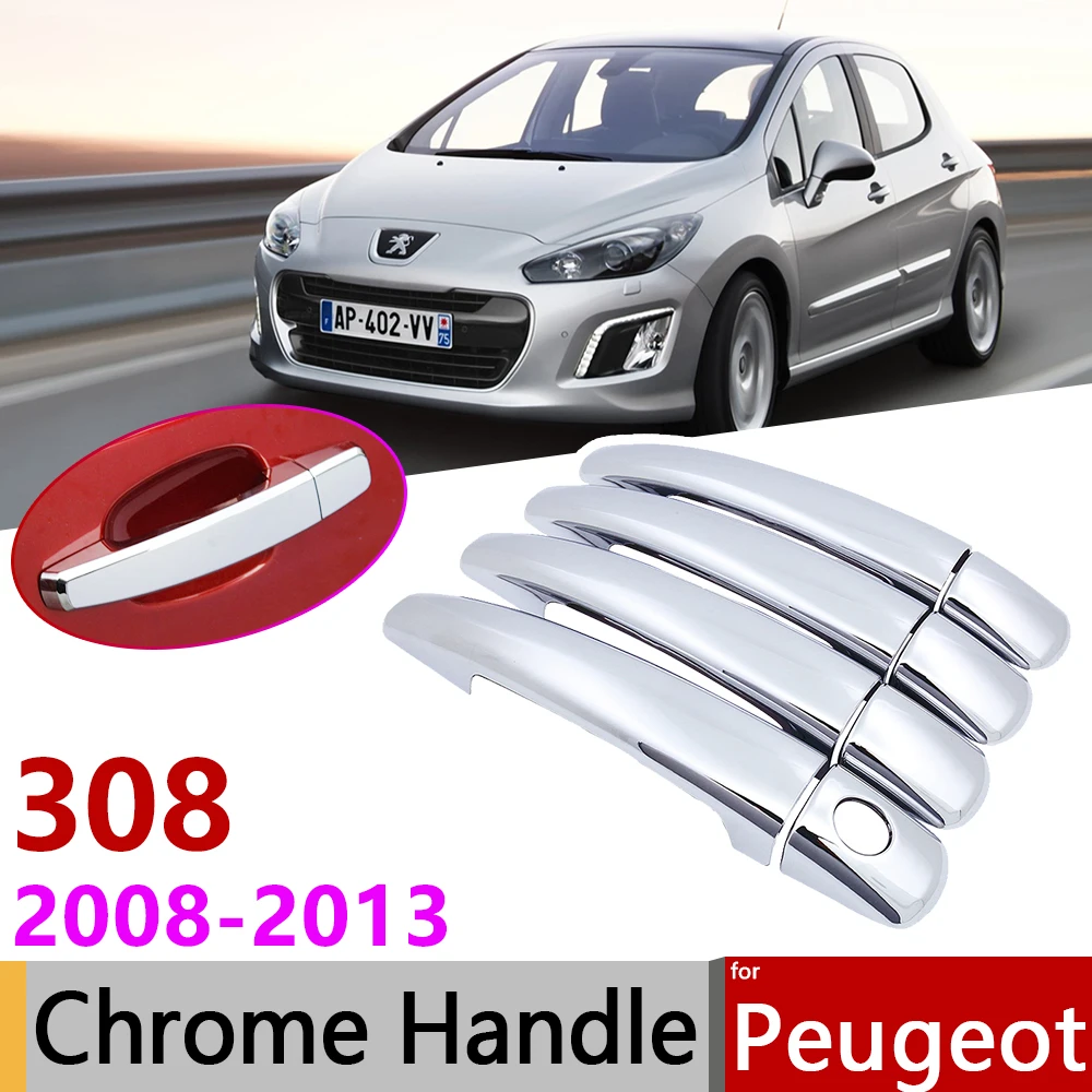 Для peugeot 308 SW cc RCZ 2008 ~ 2013 хромированные дверные ручки крышки наклейки на автомобиль
