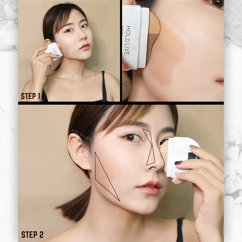 Мраморная бронзовая пудра для макияжа хайлайтер коррекция контура лица консилер