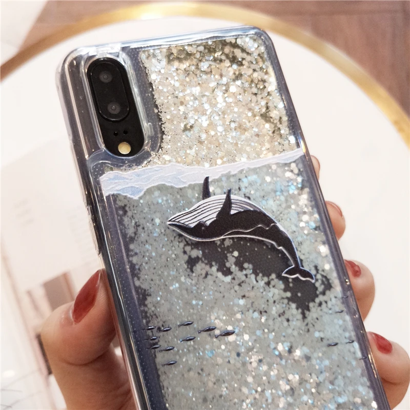 Чехол с динамической жидкостью P20 lite задняя крышка зыбучим песком для Huawei honor 10 V10