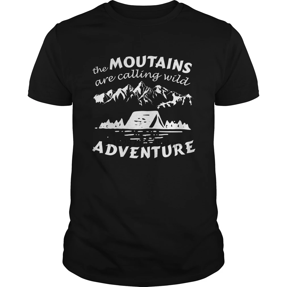 Мужская футболка с коротким рукавом женская надписью the Mount are caling wild adventure крутая