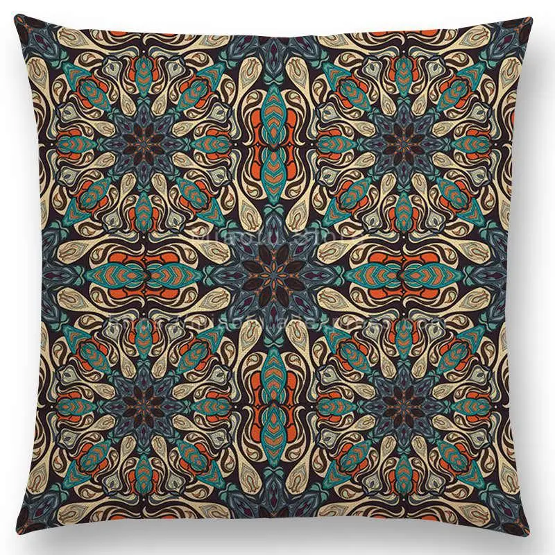 Boho Красочные цветы абстрактные этнические чехол для подушки с цветочным принтом узор мандалы дизайн Винтаж лоскутное Ретро наволочки - Цвет: a012723