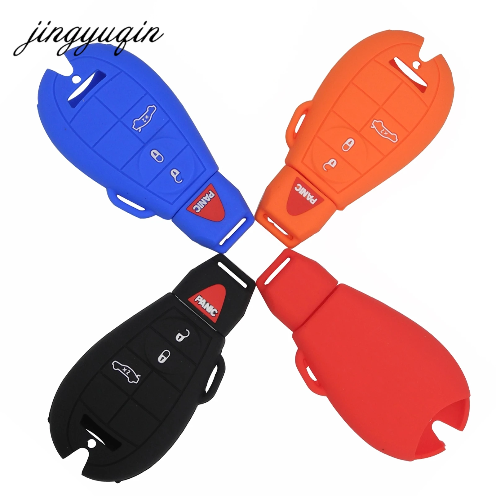 Jingyuqin 30 шт./лот силиконовый чехол для fiat Chrysler 300 Dodge JCUV Ddart Jeep Grand Cherokee Compass 4 кнопки