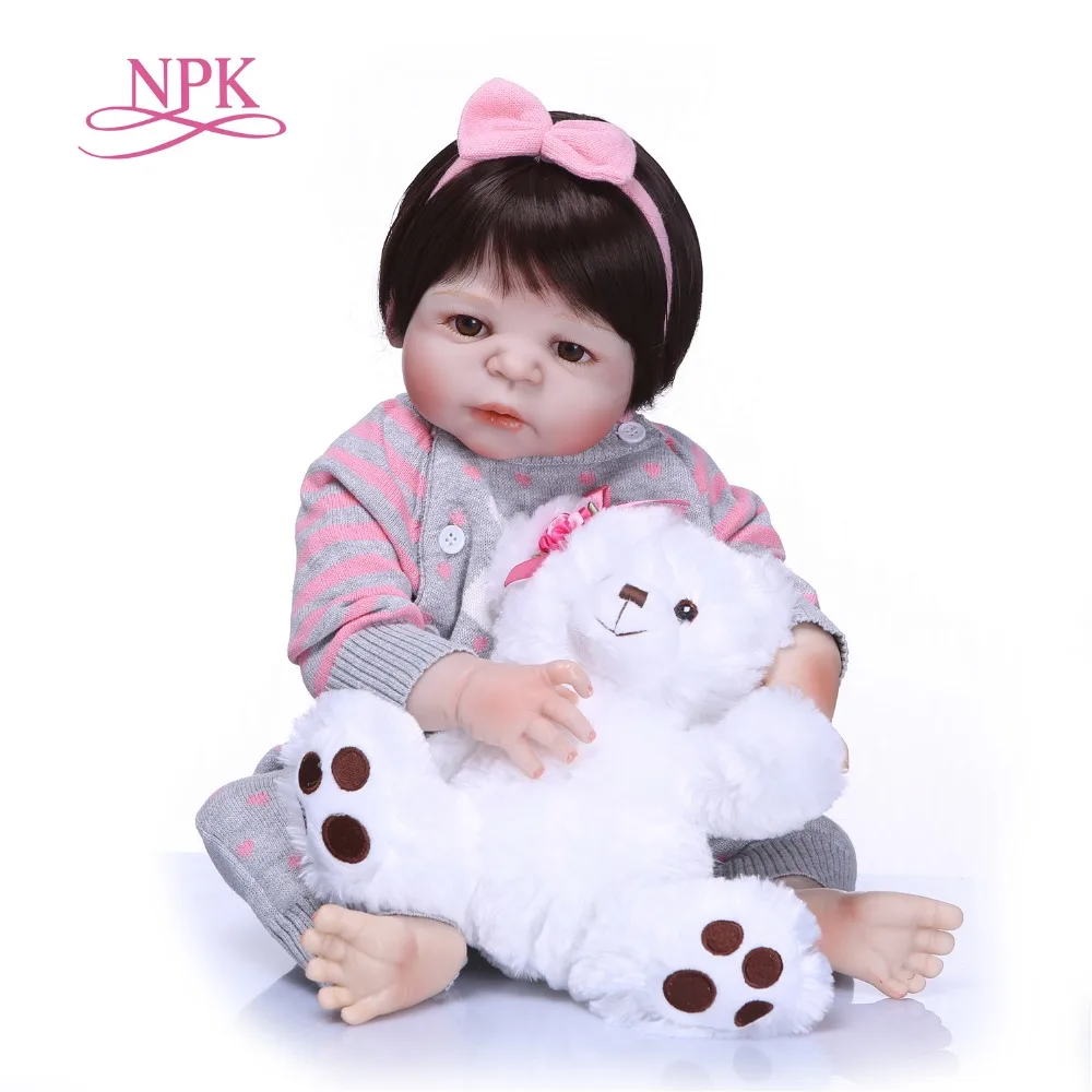 NPK реалистичные силиконовые Reborn Baby Menina Alive 23 ''куклы для новорожденных