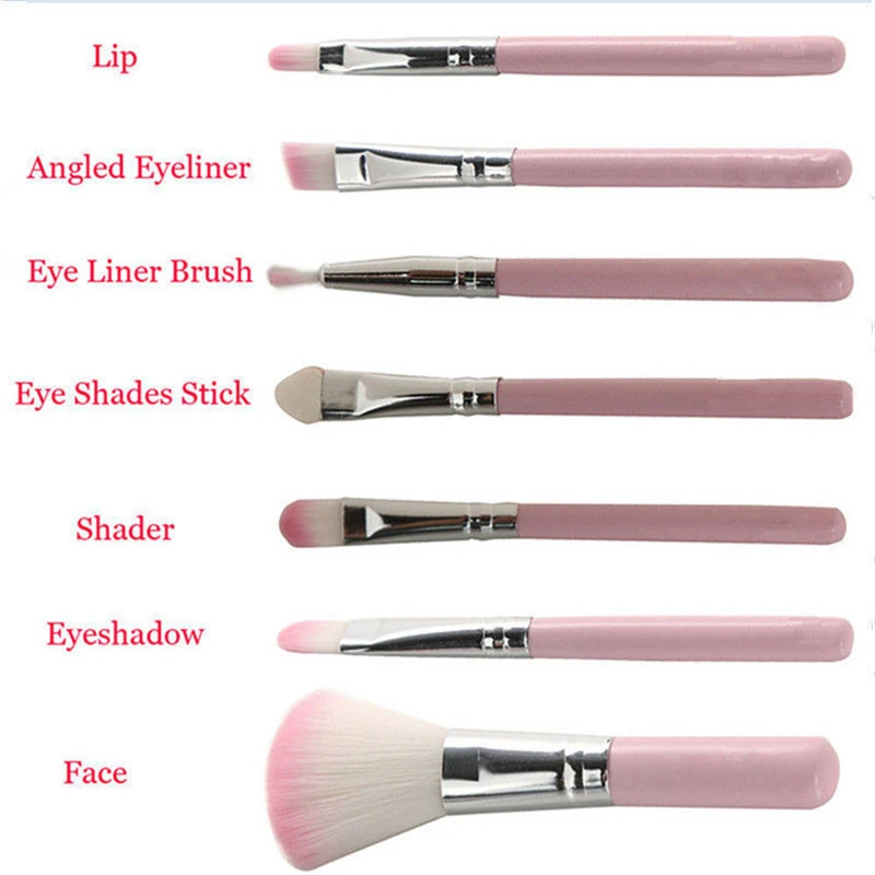 Набор розовых профессиональных кистей для макияжа 7 шт.|pink makeup brushes|makeup brushesmakeup
