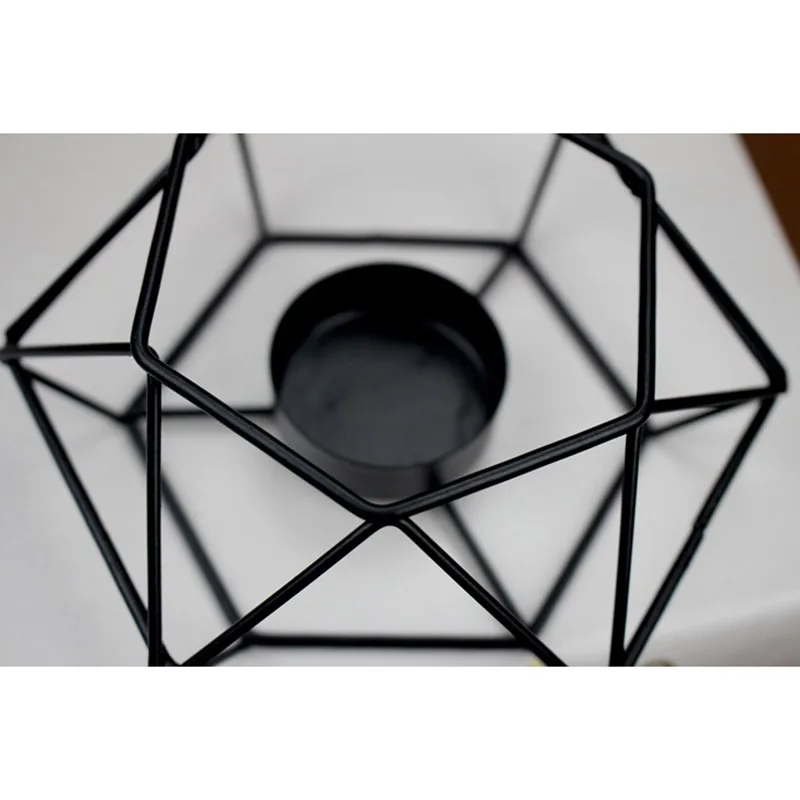 Новый железный подсвечник в стиле ретро черный металлический фонарик Свадебный