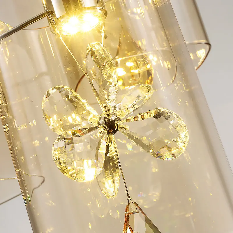 Подвесная лампа светодиодная в скандинавском стиле с кристаллами|pendant lighting glass