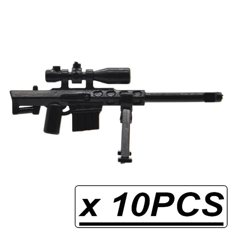 CPJ30073 M82A 10 шт./лот WW2 военное оружие MP5KS армии Книги об оружии M249 SG552-S M4A1 M14A часть строительные блоки аксессуары игрушки для детей - Цвет: CPJ30073 M82A