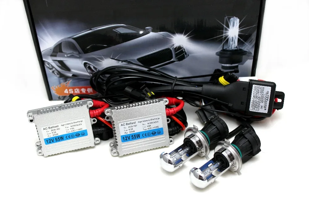 Высокое качество 12В 55Вт hid xenon комплект H1 H3 H7 H8 H9 H11 H4 Bi XENON 9005 9006 6000K hid комплект ксеноновых фар для всех фар