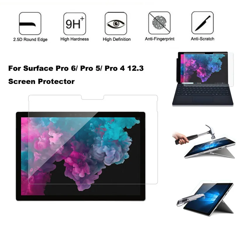Ультратонкое закаленное стекло 9H Защита экрана для нового Microsoft Surface Pro 6/5/4 12 3