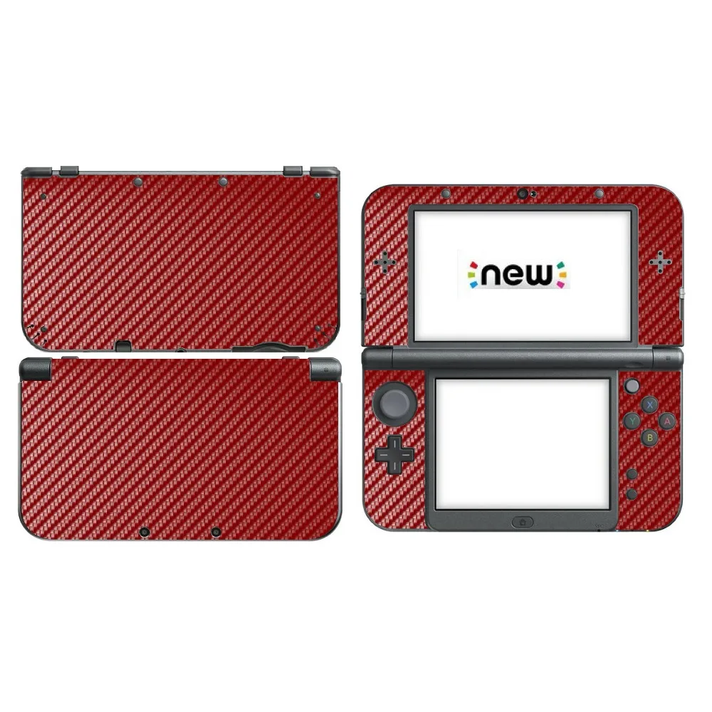 Красная виниловая наклейка из углеродного волокна защитная пленка для Nintendo New 3DS