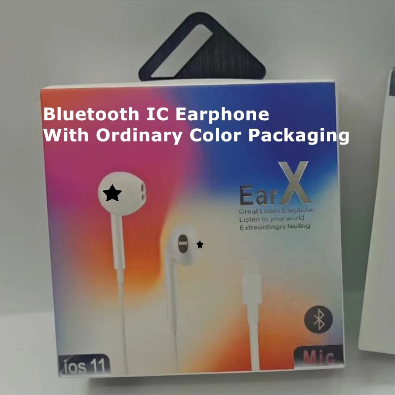 Ordinary Color Box 100 шт./лот свет-ning eadphone 8 контактный разъем с Bluetooth IC проводные наушники для iPhone XS 7 7 плюс 8 8 плюс XS M - Цвет: Ordinary Color Box