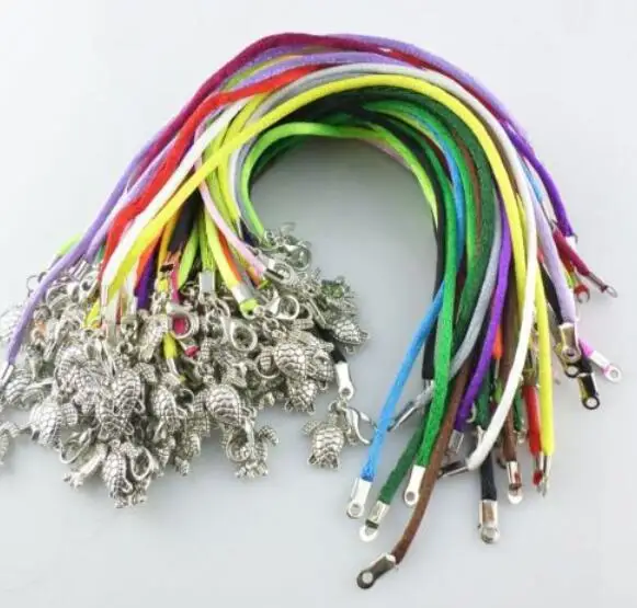 Винтажный серебряный браслет с подвесками в виде черепахи/черепахи нейлоновый