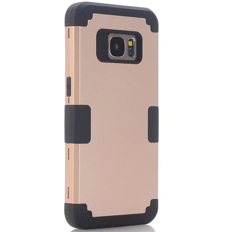 For Samsung Galaxy s7 case Hybrid Heavy Duty Shockproof Flat color back Case with 3 in 1 Dual Layer Hard PC Soft Silicone Coque | Мобильные