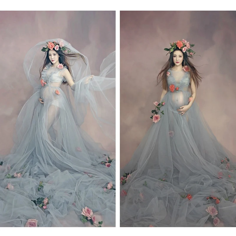 Платье для беременных реквизит фотосессии романтическое Элегантное Длинное
