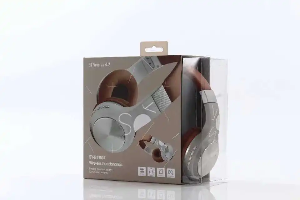 brown box Беспроводные наушники с шумоподавлением, bluetooth-гарнитура с микрофоном, складные Игровые наушники для iPhone, Xiaomi, samsung, компьютера - Цвет: brown box