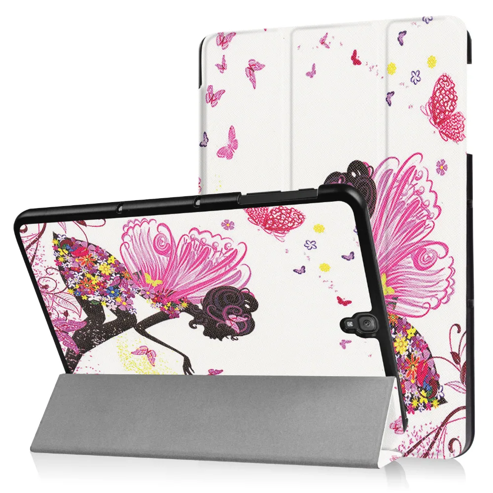 Цветной Ультратонкий чехол-подставка из искусственной кожи с принтом для