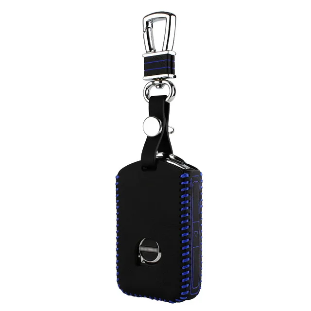 Синий Ключ чехол для volvo s90L xc90 t5 t6 t8 основа Обложка key holder верхний слой кожи xc90 - Название цвета: Синий