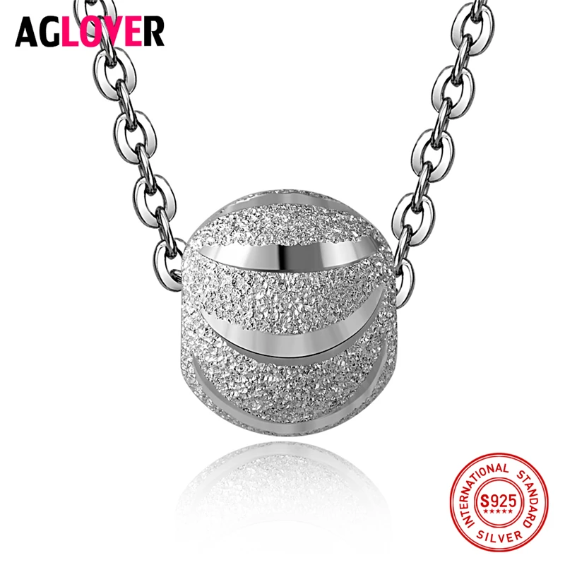 Женское ожерелье из серебра 100% пробы с подвеской бусиной 11 мм|jewelry necklace|jewelry fashion