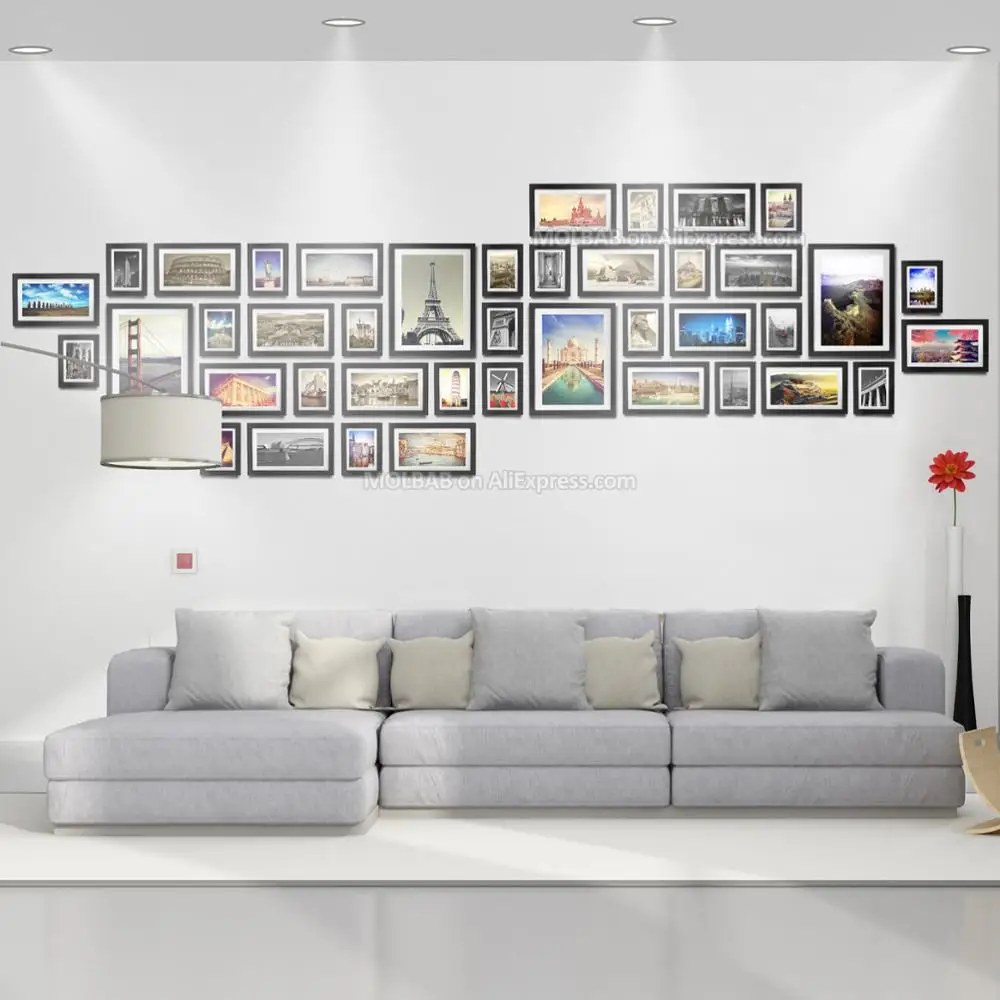 MOLBAB очень большие деревянные фоторамки галерея стена 41 шт./компл. современный