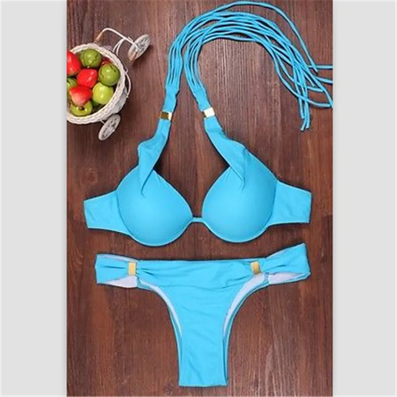 Женский купальник пуш ап комплект бикини с бюстгальтером бандажный купальник|suit