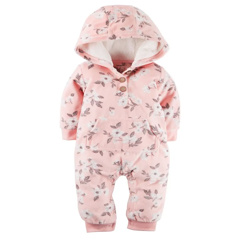 Комбинезон для новорожденных Bebes зимний комбинезон с капюшоном маленьких