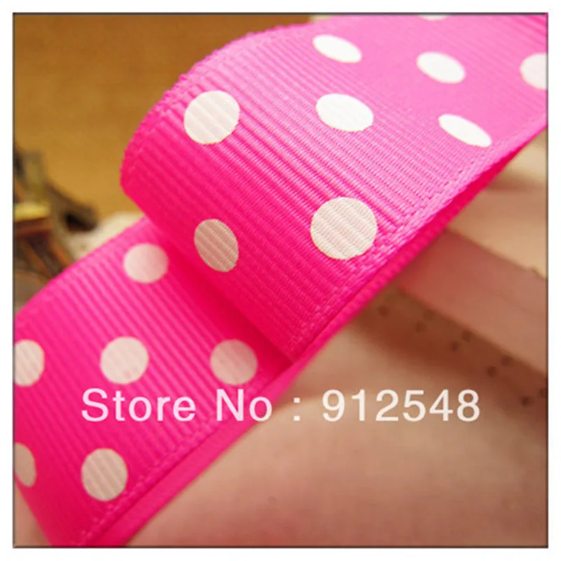 YJHSMY 1 &quot(25 мм) 5 ярдов/lot Grosgrain в бант с принтом горошек белыми точками DIY аксессуары