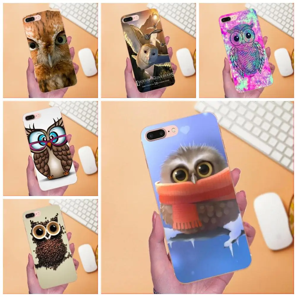 Милый Рисунок совы с животными окрашенный дизайн для Huawei P7 Honor 4C 5A 5C 5X 6 6C 6A 6X 7 7X 8 9 V8