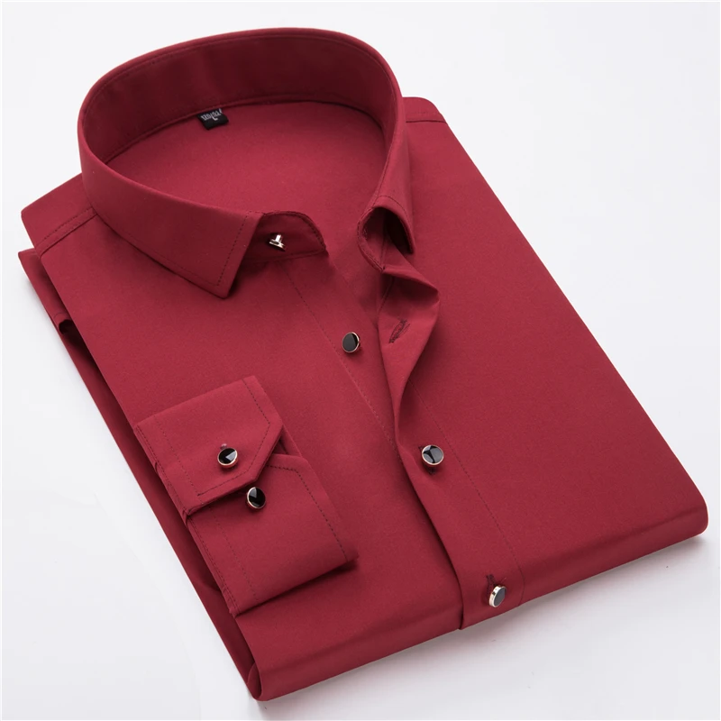 2018 Autumn New style business shirts men casual fashion Pure color long sleeved men's high quality shirt | Мужская одежда