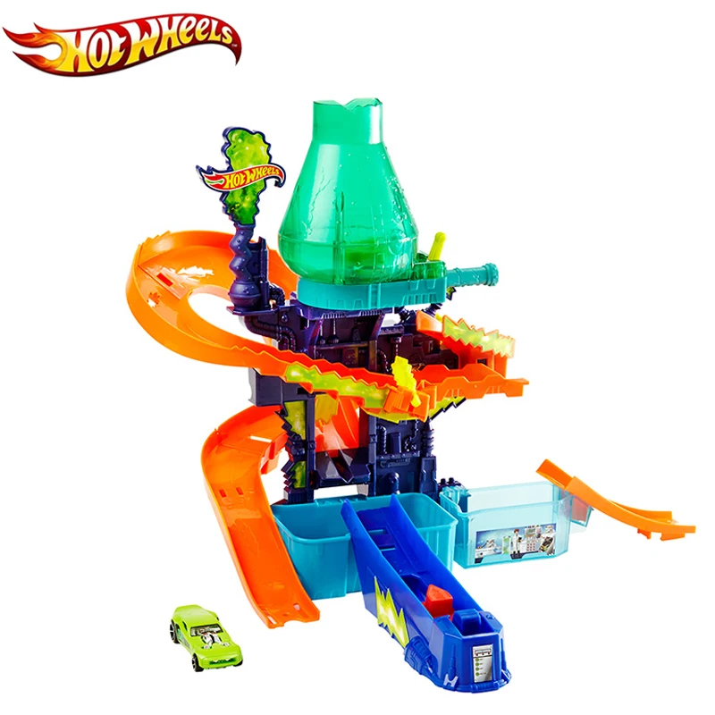 Hot Wheels цветные брызги научная лаборатория автомобиль трек переключатели с