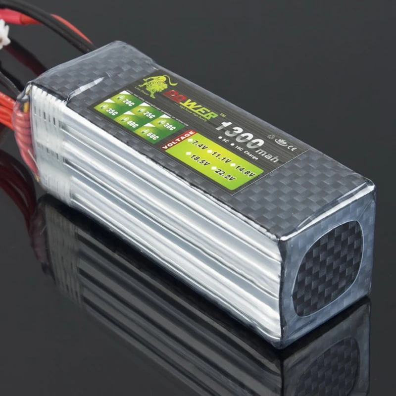 Литий полимерный аккумулятор Lion Power RC 22 2 в 1300 мАч 30C MAX 45C T Plug для Align TREX 450 450L