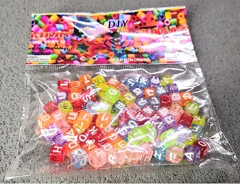 B beads 100pcs 200 шт./пакет Радуга эластичной резинкой черный, белый цвет для браслет лента с бисером вязаный Подвески пополнения посылка - Цвет: B beads 100pcs