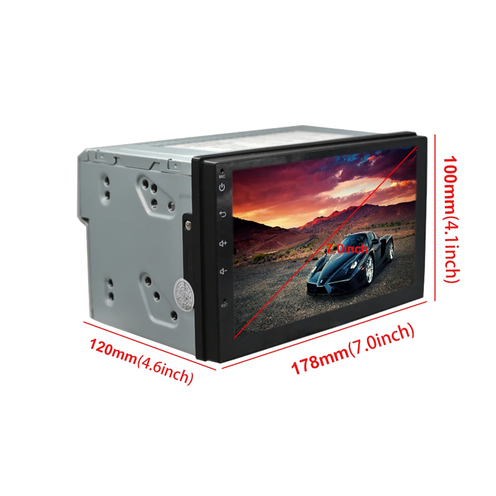2din Android 7 1 автомобильное радио для Bluetooth Стерео gps wifi RDS FM touch 1024x600 Универсальный dvd