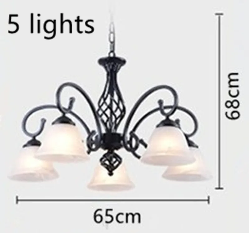 Modern Metal Body Glass lampshade Chandelier E27 Led bulb Light Ceiling Lamp European Traditional Decoration Lighting Fixture M