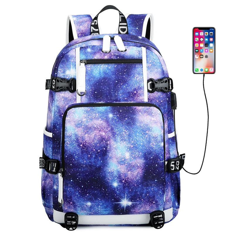 Trendy Letters Print Stylish Boy Backpack Waterproof Large USB Charge Teenager Bagpack High School Backpack for Boys Travel - Цвет: F