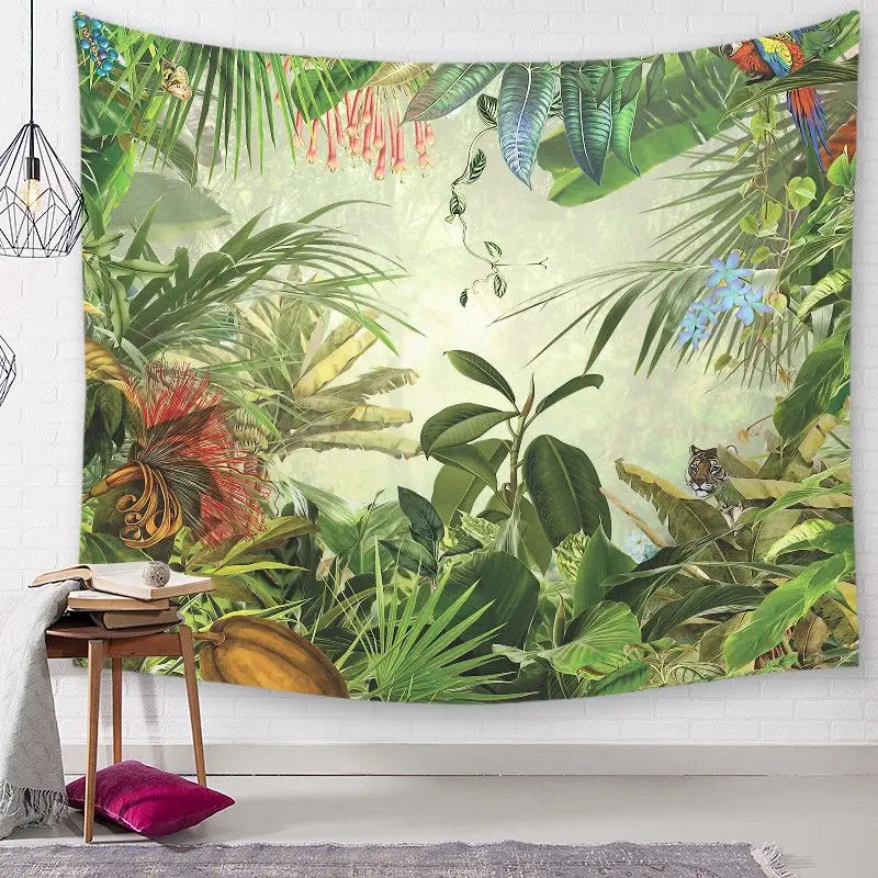 6 Винтажный тропический гобелен пальмовое дерево Настенный декор Банановый Лист Листья Фреска джунгли тропический лес протез декоративная ткань - Цвет: 6