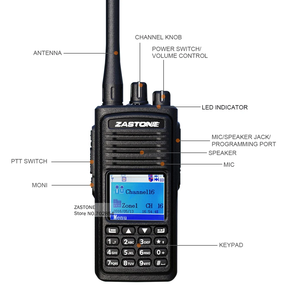Zastone ZT D900 двухстороннее радио UHF 400 480 мГц DMR цифровое 1000 каналов цифрового
