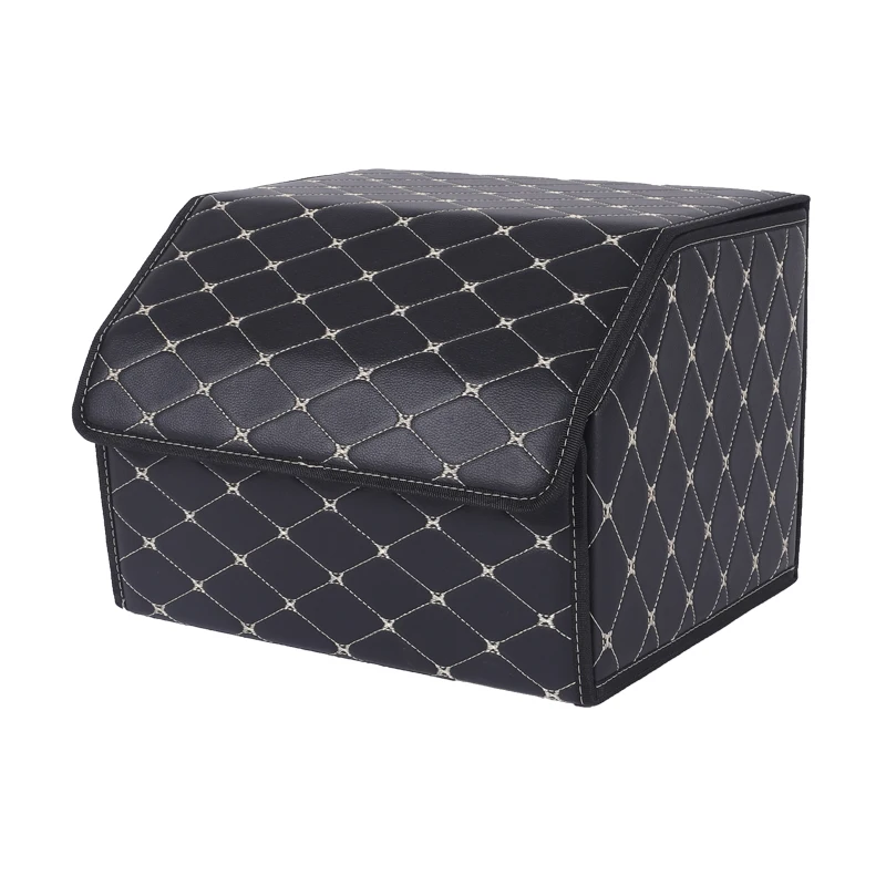 

Car storage box Car trunk organizer case storage bag PU leather bag folding large cargo storage car garbage tool bag 40 cm long