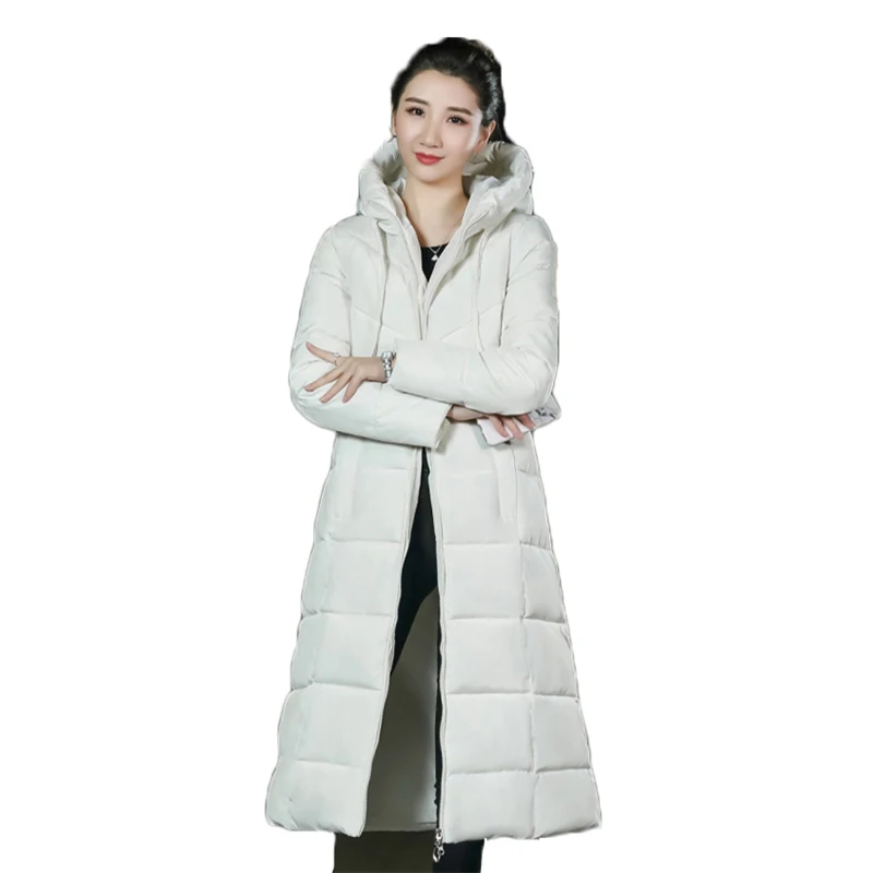 

M-6XL Winter Large Size Women bread Coat thickening widened long section Famale overCoat hooded cotton coat women's jacket J930
