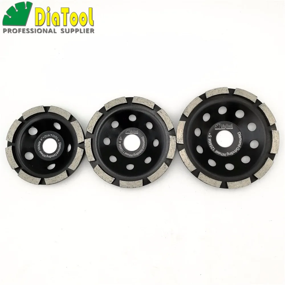 Купи DIATOOL 3pcs Diamond Grinding Disc Single Row Cup Wheel Dia 100+115+125mm For Abrasive Material #30/40 Coarse Fast Working за 2,646 рублей в магазине AliExpress