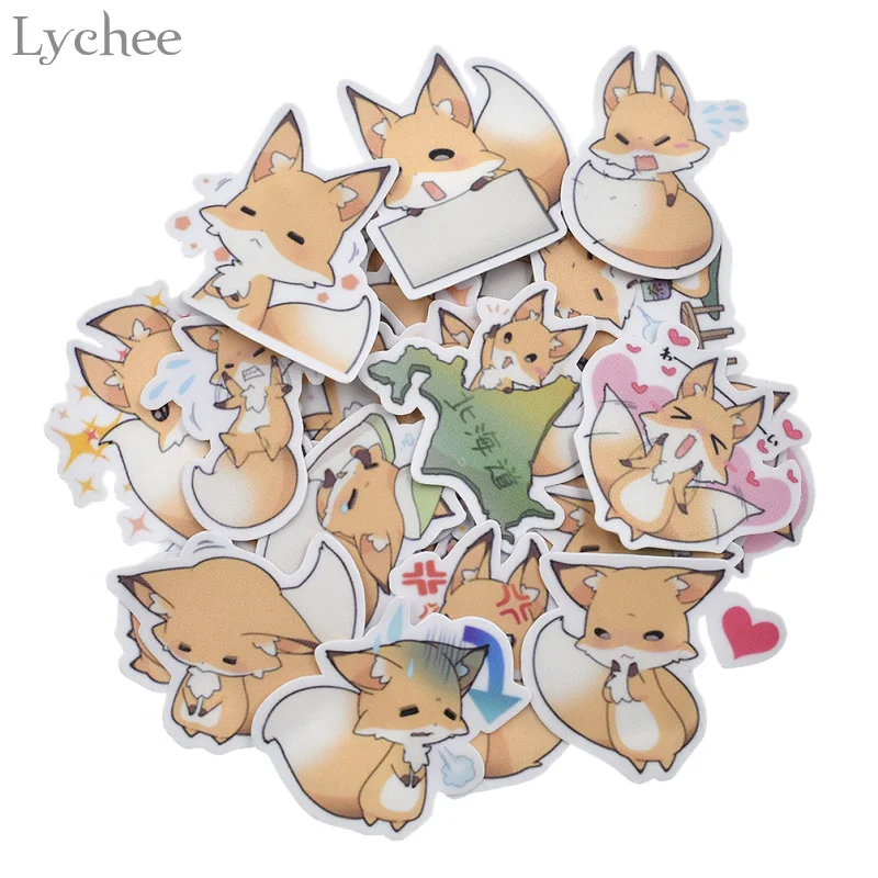 Lychee Life 40 шт. милые наклейки с лисой для скрапбукинга мультфильм лиса Сделай сам