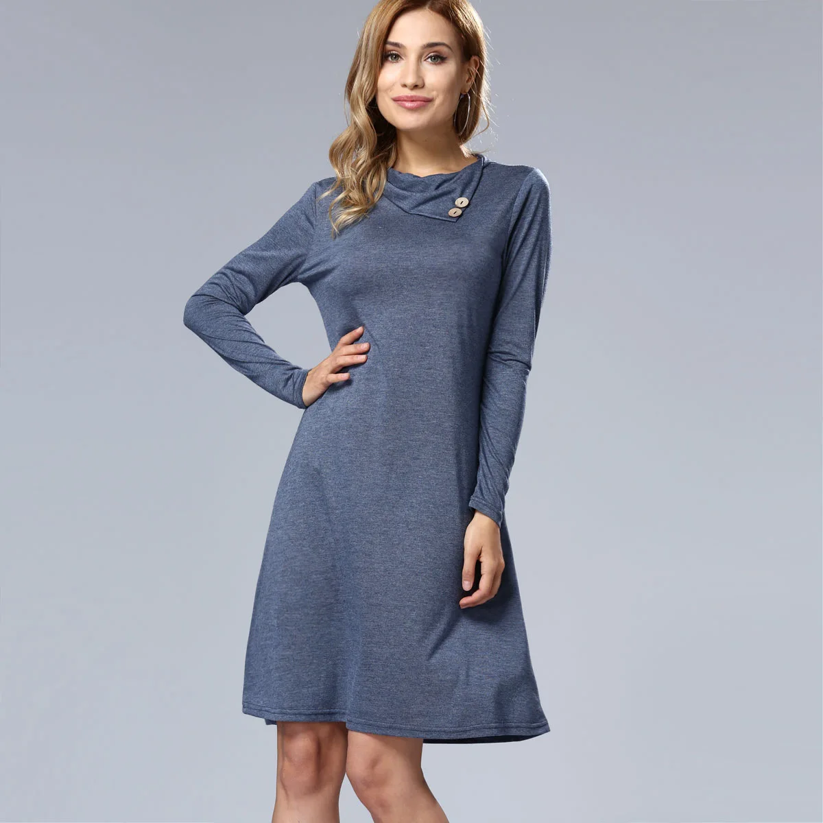 Модные повседневные Мини Короткое платье с длинными рукавами женские Короткие